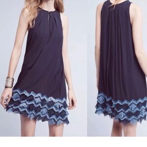 Maeve Blue Sequin Tank Dress with pockets- Size 4